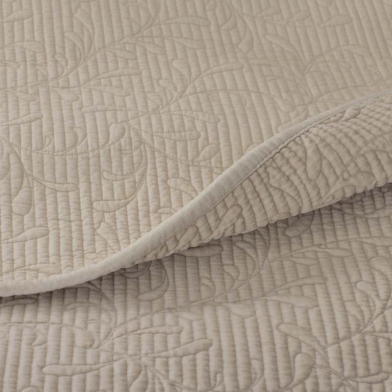 Tinsley Leaf Quilted Sham - Beige Tan, King
