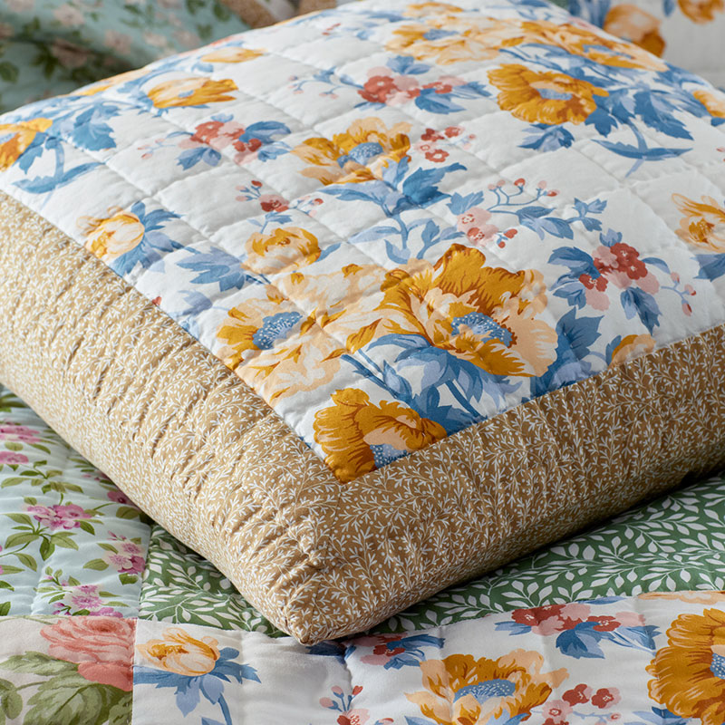 Shoshanna Reversible Patchwork Quilted Sham - Green Multi, King