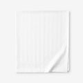 Dobby Stripe Classic Smooth Wrinkle-Free Sateen Flat Bed Sheet - White, Twin/Twin XL