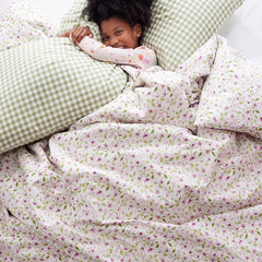Gingham Classic Cool Organic Cotton Percale Comforter Set - Moss, Twin/Twin XL