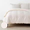 Ditsy Gingham Classic Cool Organic Cotton Percale Comforter Set - Pink, Full/Queen