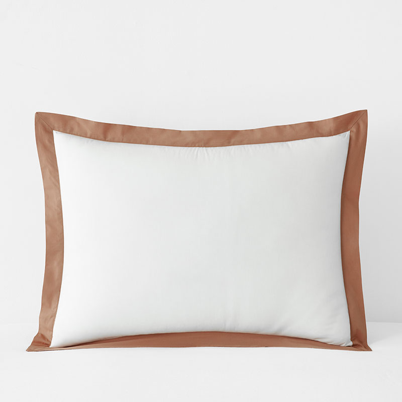 Solid Border Classic Cool Cotton Percale Sham - Clay, King
