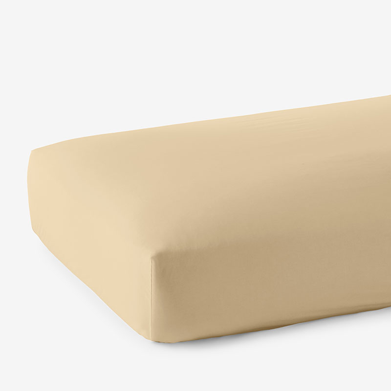 Premium Smooth Supima® Cotton Wrinkle-Free Sateen Fitted Bed Sheet - Yellow, Deep Pocket Queen