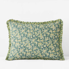 Suhana Reversible Ruffle Quilted Sham - Green, Standard
