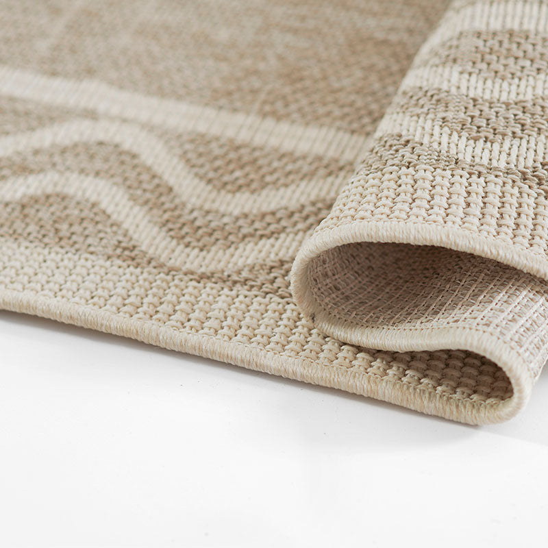 Wave Border Outdoor Rug -  Gray, 2' x 3'