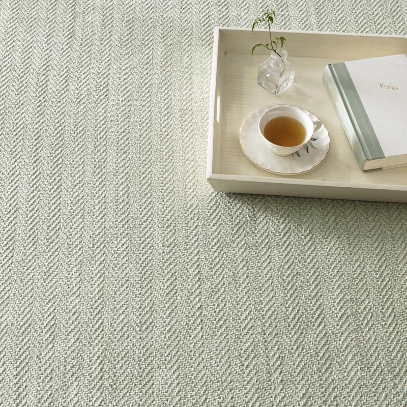 Herringbone Handwoven Cotton Rug - Ocean Green, 2' 6" x 8' Runner