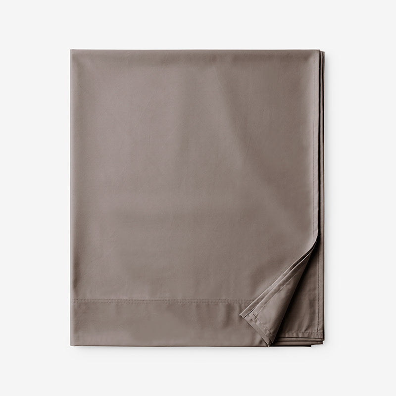 Classic Smooth Wrinkle-Free Sateen Flat Bed Sheet - Cinder, King