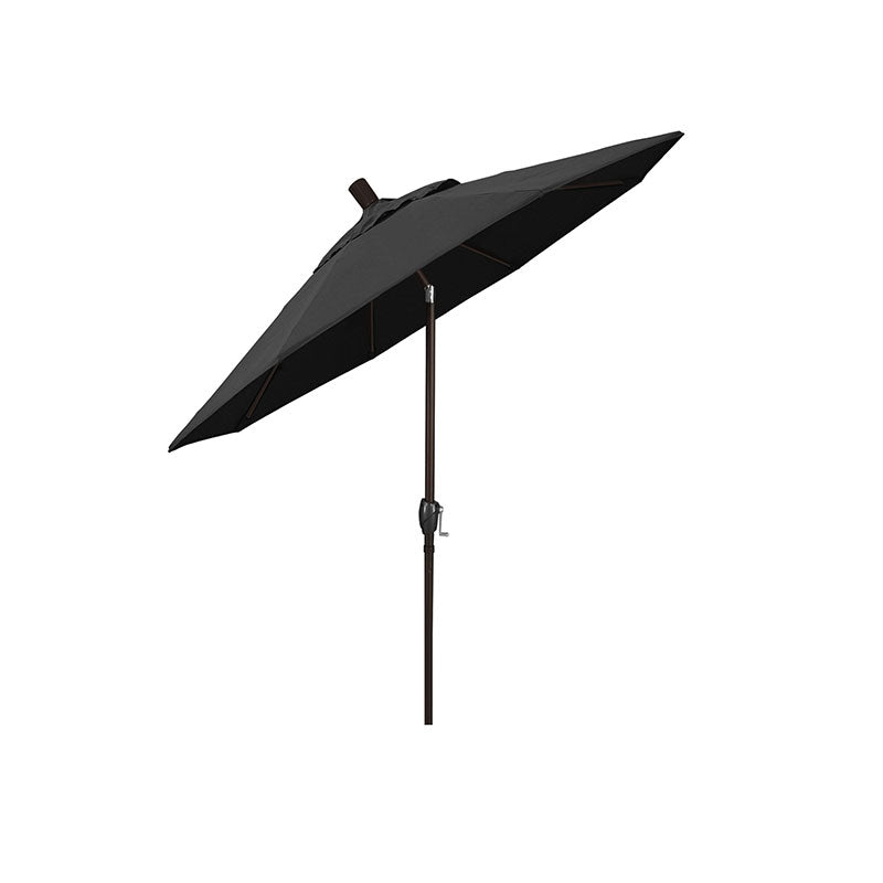 6' Round Outdoor Patio Umbrella, Aluminum with Push Button Tilt - Bronze Finish, Black