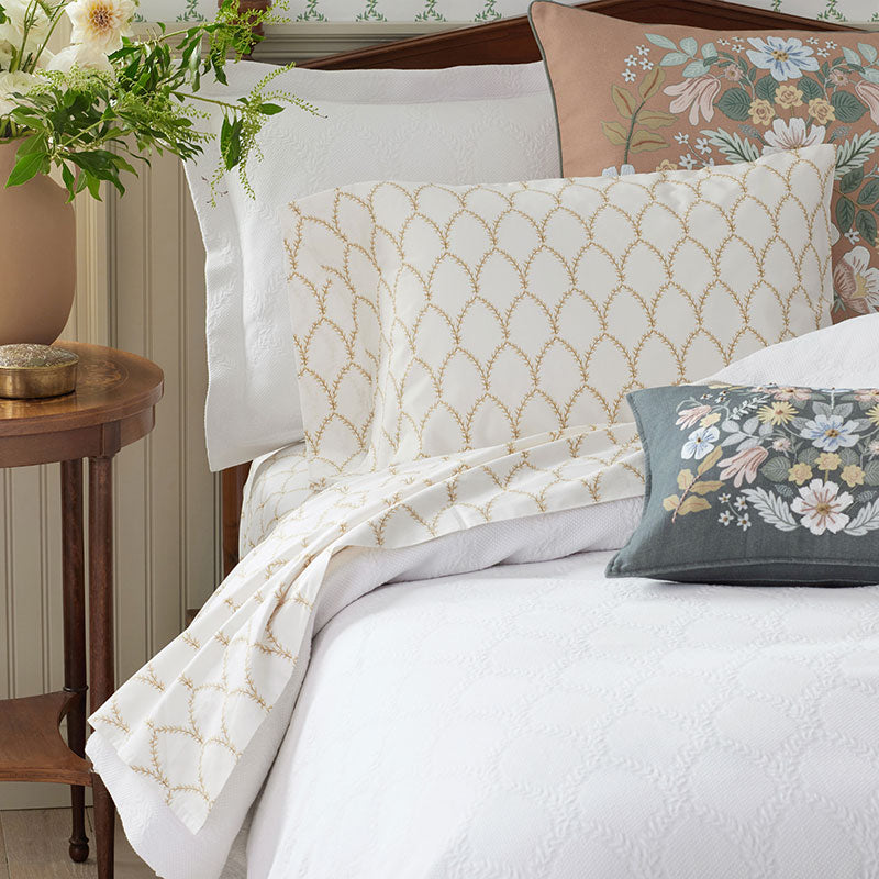 Laurel Classic Smooth Sateen Flat Bed Sheet - Gold, King/Cal King