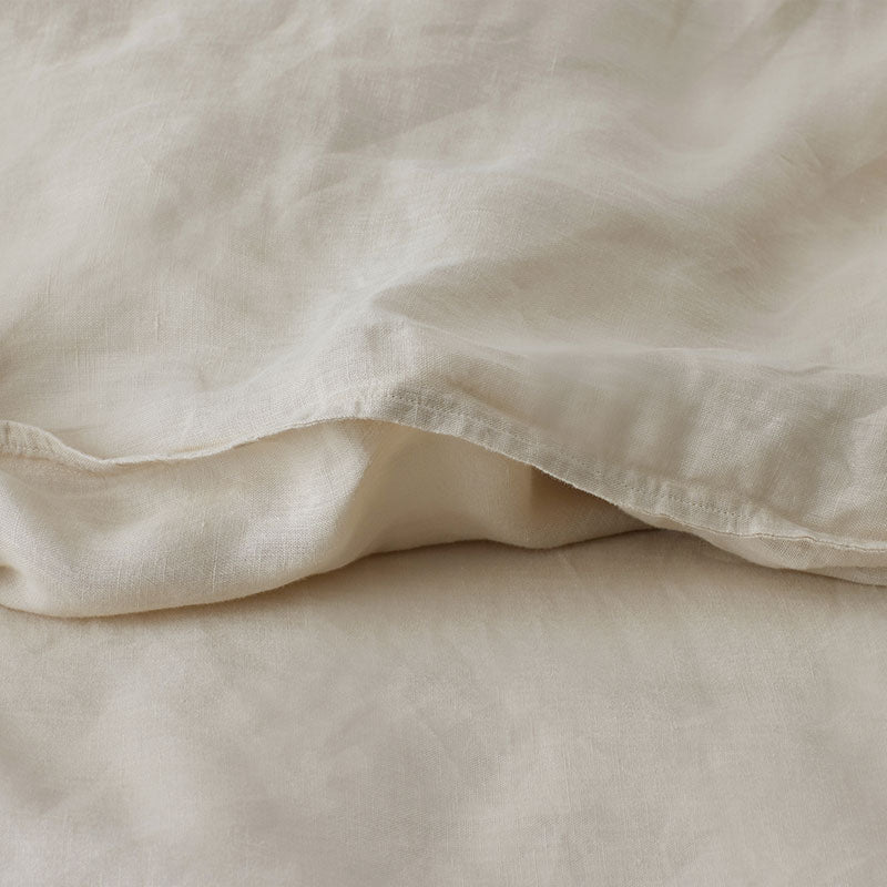 Premium Breathable Washed Linen Solid Duvet Cover - Parchment, King/Cal King