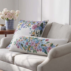 Garden Party Decorative Lumbar Pillow Cover - Ivory