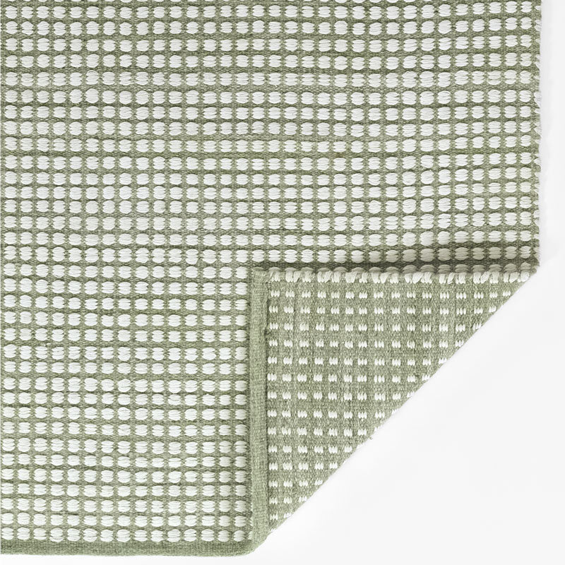 Handwoven Mini Checkered Performance Rug - Green, 2' x 3'