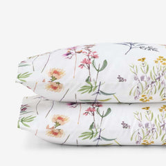 Blooming Garden Classic Smooth Sateen Pillowcase Set - White Multi, King