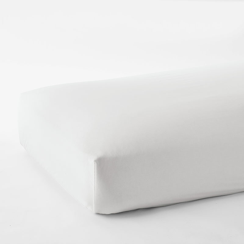 Premium Smooth Organic Cotton Sateen Fitted Bed Sheet - White, Twin