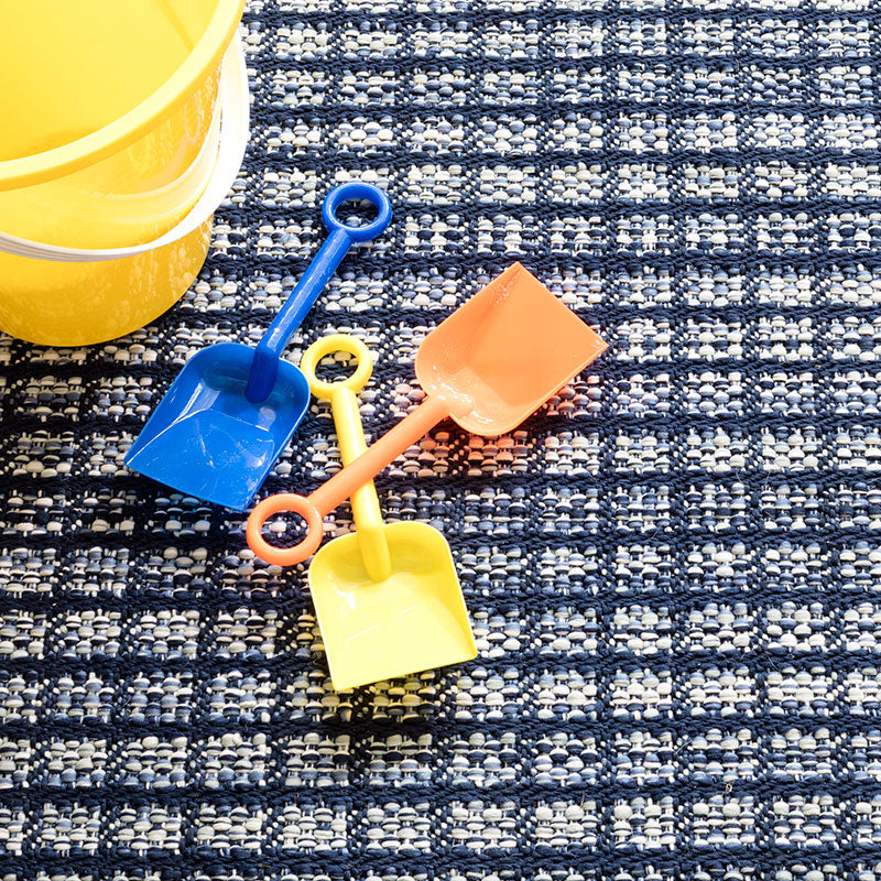 Coco Blue Handwoven Indoor/Outdoor Rug - Blue, 2' x 3'