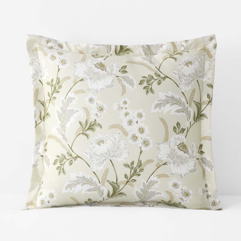 Tranquil Blossom Premium Smooth Wrinkle-Free Sateen Sham - Antique Beige, Euro