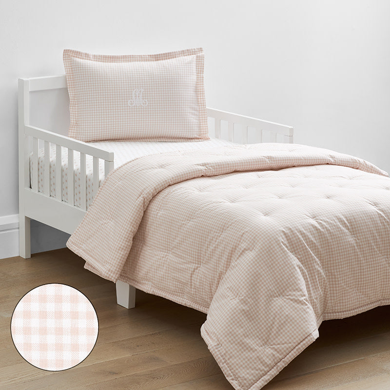 Ditsy Gingham Classic Cool Organic Cotton Percale Sham - Pink, Toddler