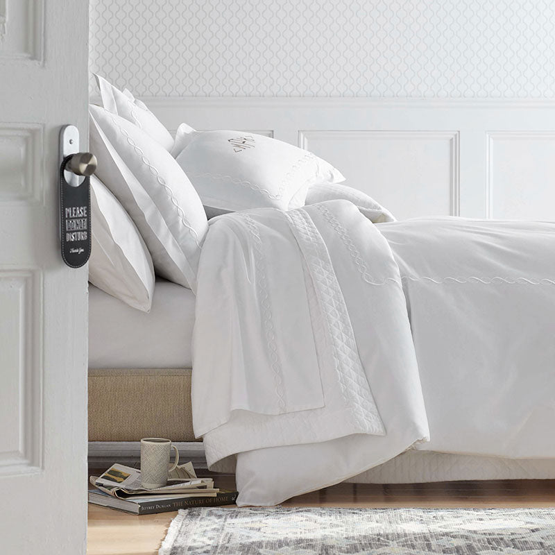 Marcella Premium Smooth Egyptian Cotton Sateen Duvet Cover - White, Full