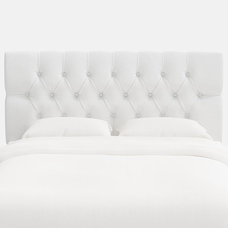 Park Tufted Velvet Headboard - White, Full