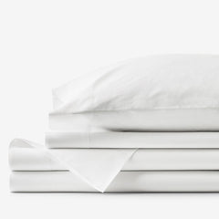 Classic Cool Organic Cotton Percale Solid Bed Sheet Set - White, Twin XL