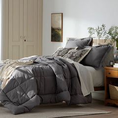 Classic Cool Cotton Percale Comforter - Graphite, King/Cal King