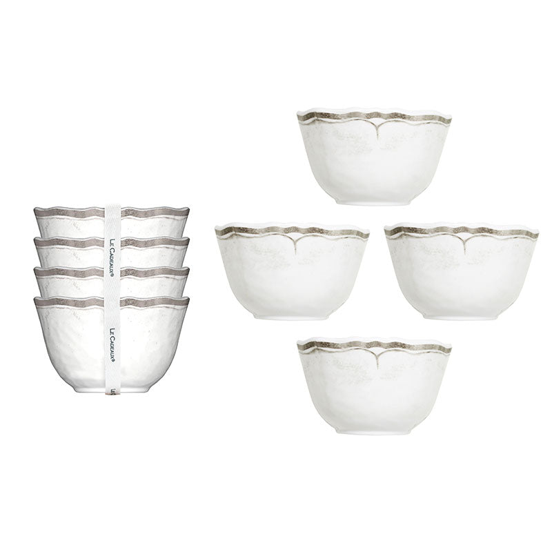 Rustica Antique White Melamine Dip Bowls, Set of 4 - White
