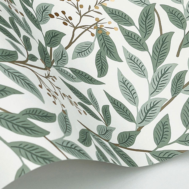 Willowberry Traditional Wallpaper - Sage White, Roll
