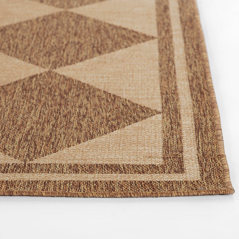 Diamond Checkered Outdoor Rug -  Natural, 2' x 3'