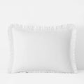 Solid Ruffle Garment Washed Cotton Percale Sham - White, Standard