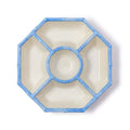 Faux Bamboo Border Melamine Chip & Dip Bowl - Light Blue