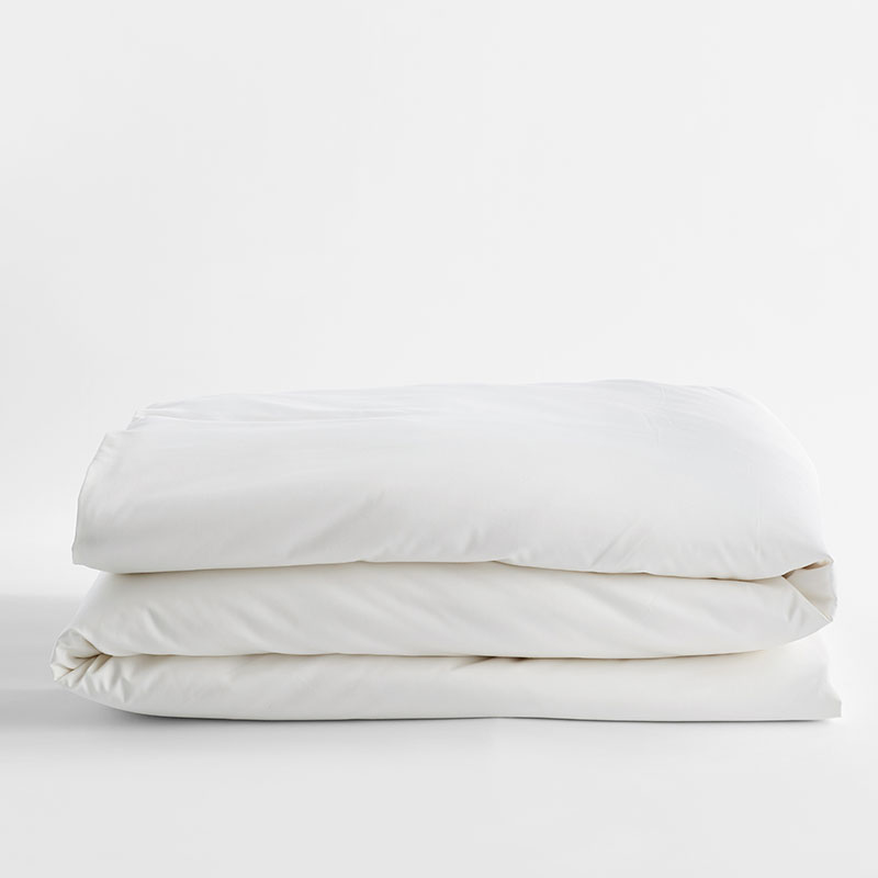 Premium Smooth Organic Cotton Sateen Duvet Cover - White, Full