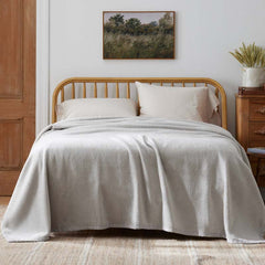 Cotton/Acrylic Fleece Blanket - Silver, King/Cal. King