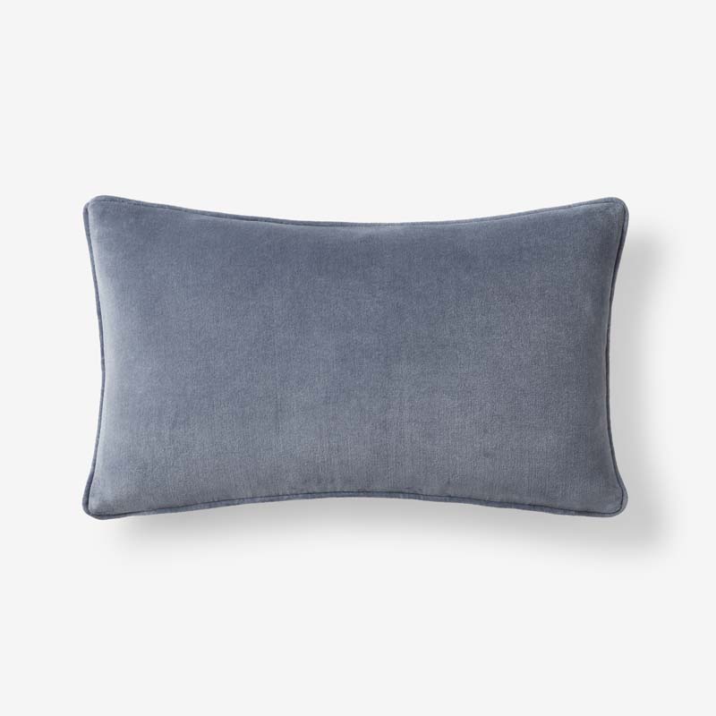 Velvet Decorative Lumbar Pillow Cover - Light Blue, 12 in. x 21 in.