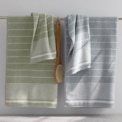 Plush Spa Stripe 6-Piece Bath Set - Light Willow