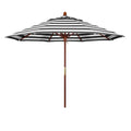 Round Outdoor Patio Umbrella, Wood with Manual Lift - Cabana Classic, 9'