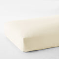 Premium Smooth Organic Cotton Sateen Fitted Bed Sheet - Ivory, Twin