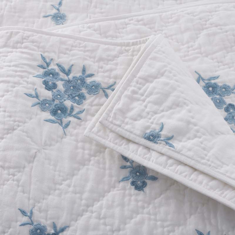 Brinda Floral Quilted Sham - White, King