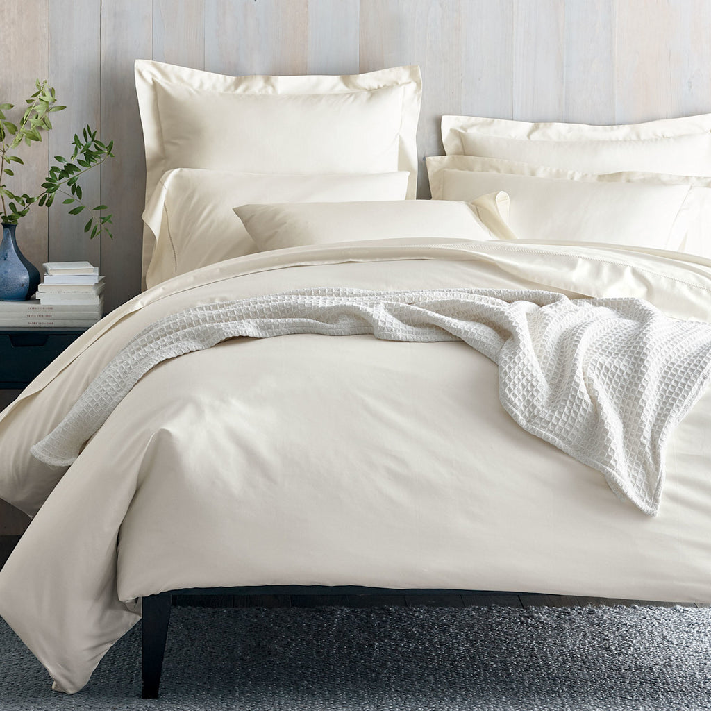 Premium Smooth Organic Cotton Sateen Duvet Cover - White, Full