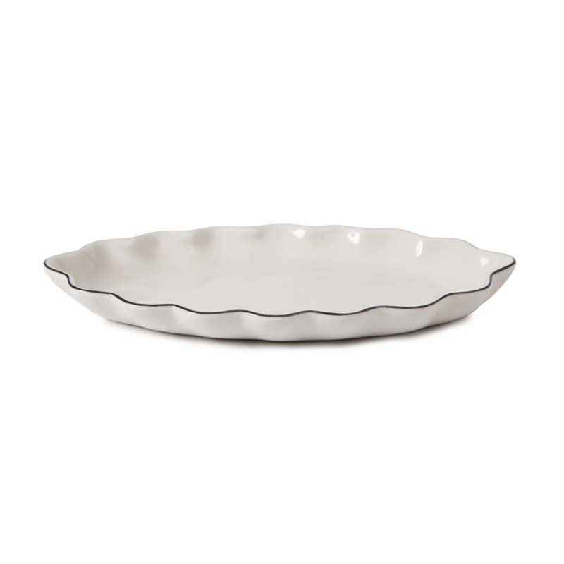 Scallop Vanity Tray - Cream and Black
