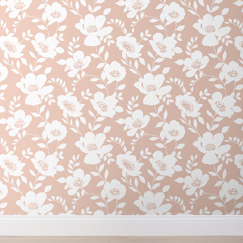 Ava Traditional Wallpaper - Floral Clay, Swatch
