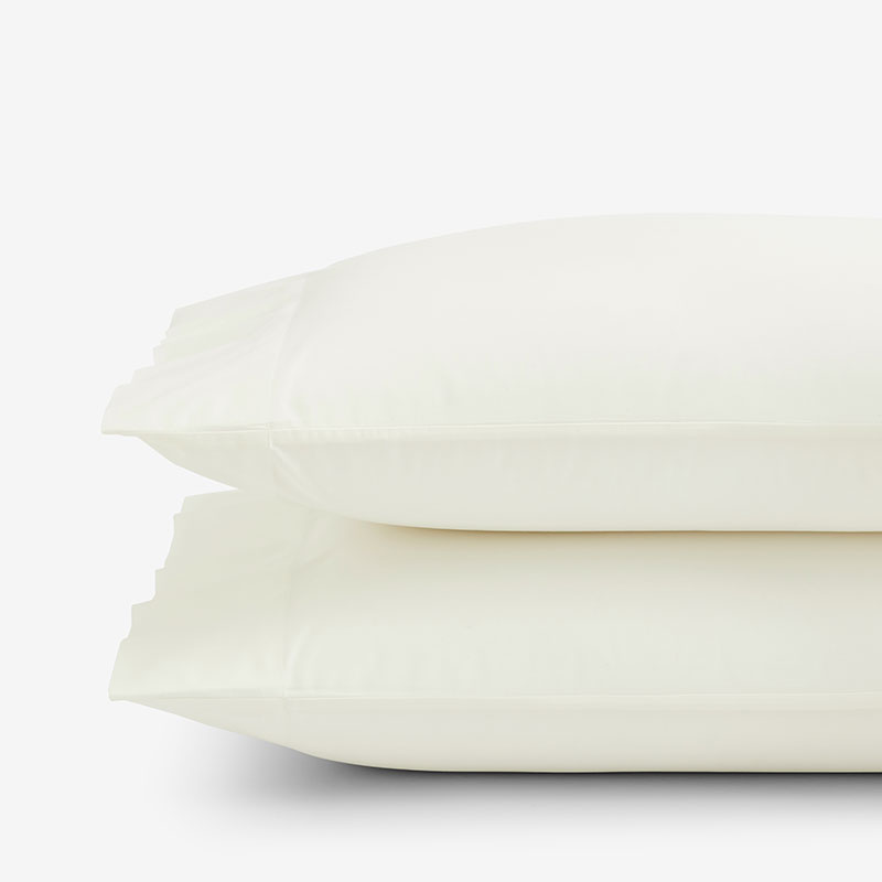 Classic Cool Cotton Percale Pillowcase Set - Cream, King