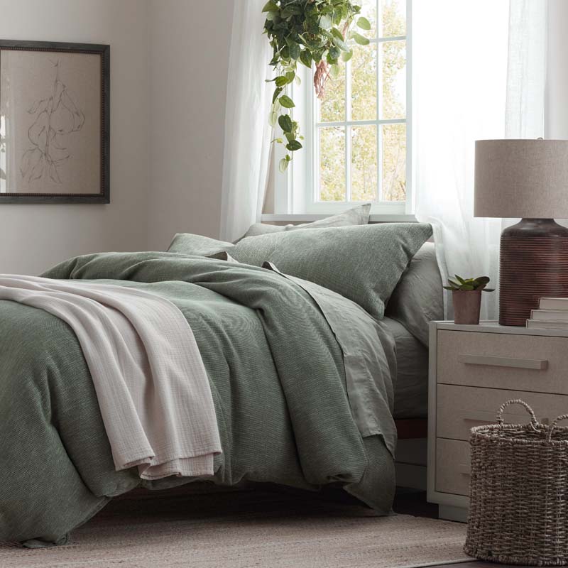 Mini Waffle Sham - Olive, Standard