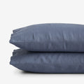 Premium Breathable Washed Linen Solid Pillowcase Set - Denim Blue, King