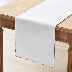 Pom Fringe Table Runner - Blue, 16 in. x 90 in.