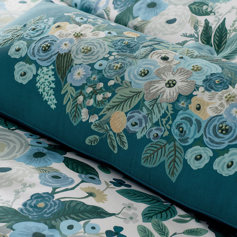 Garden Party Decorative Lumbar Pillow Cover - Blue Multi