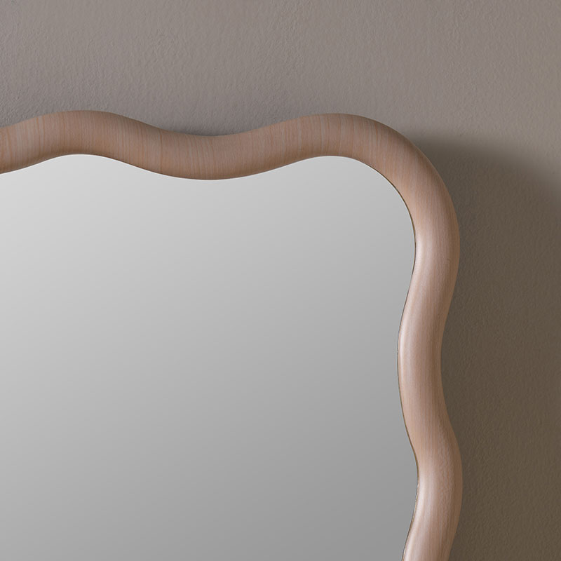 Wave Rectangle Wall Mirror - Bubblegum