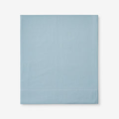 Luxe Ultra-Cozy Cotton Velvet Flannel Flat Bed Sheet Cloud Blue, Deep Pocket Queen