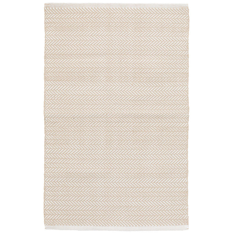 Herringbone Handwoven Reversible Indoor/Outdoor Rug - Linen, 2' x 3'
