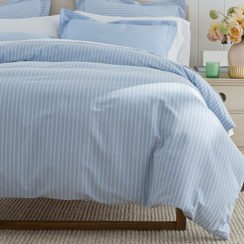 Classic Oxford Yarn-Dyed Stripe Sham - Blue/Beige, King