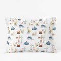 City Builders Classic Cool Organic Cotton Percale Sham - White Multi, Standard